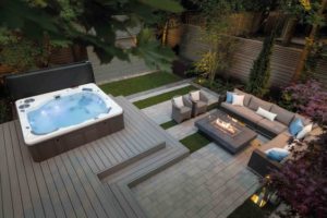 hot tub patio design ideas | backyard makeover inspo | best hot tubs Wichita KS Dave's Pool Store