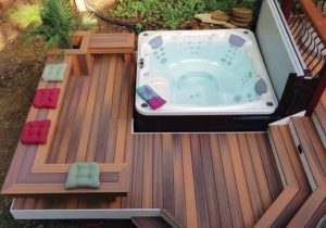 hot tub patio design ideas | backyard makeover inspo | best hot tubs Wichita KS Dave's Pool Store