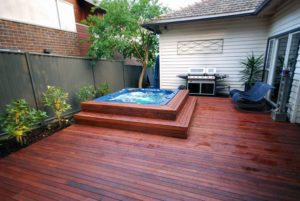 hot tub patio design ideas | backyard makeover inspo | best hot tubs Wichita KS Dave's Pool Store