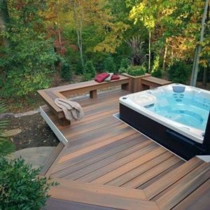 hot tub patio design ideas | backyard makeover inspo | best hot tubs Wichita KS Dave's Pool Store