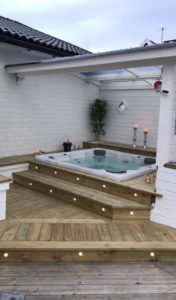 hot tub patio design ideas | backyard makeover inspo | best hot tubs Wichita KS Dave's Pool Store