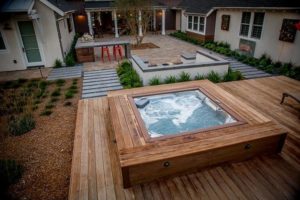 hot tub patio design ideas | backyard makeover inspo | best hot tubs Wichita KS Dave's Pool Store